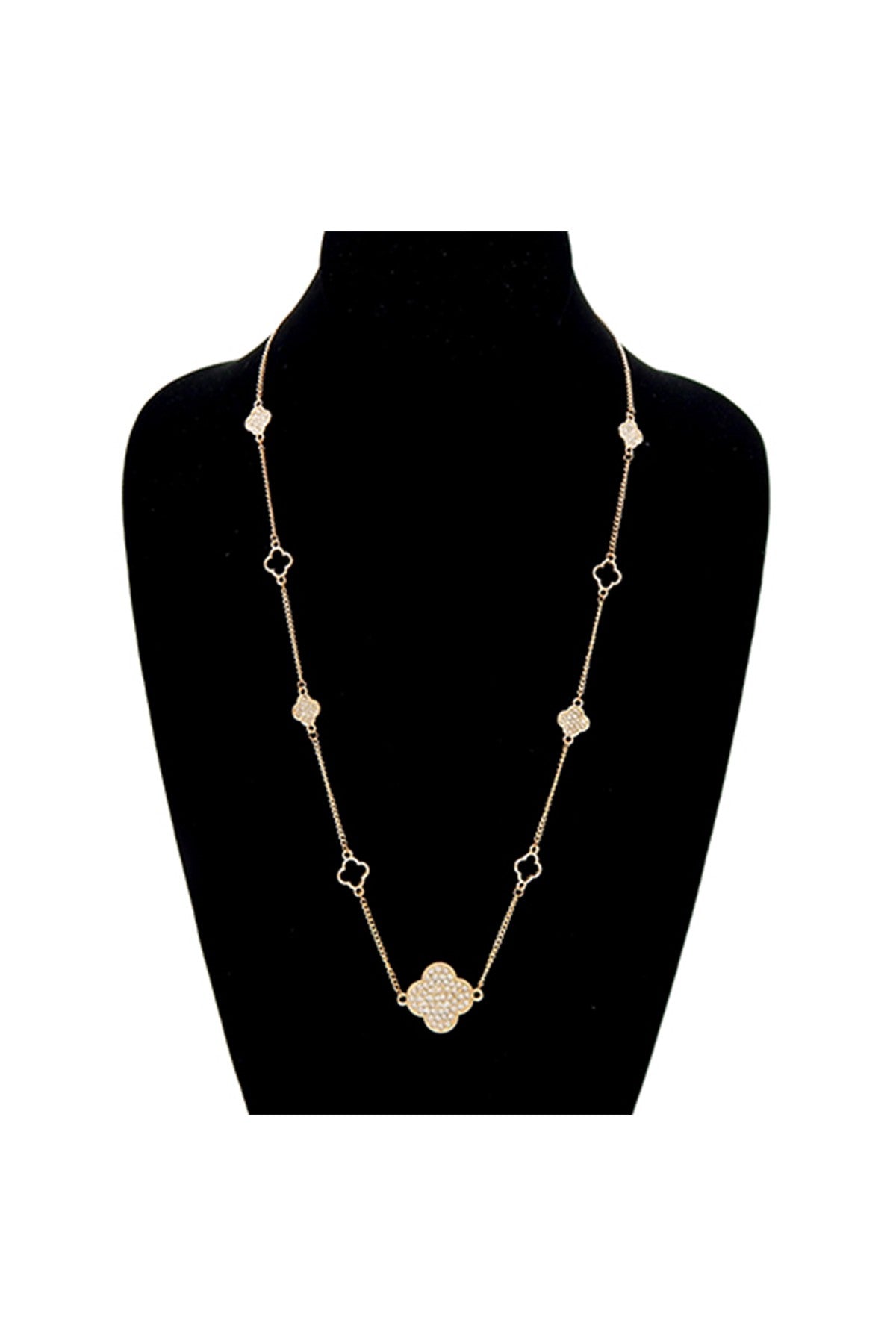 Clover Charm Station Necklace-1