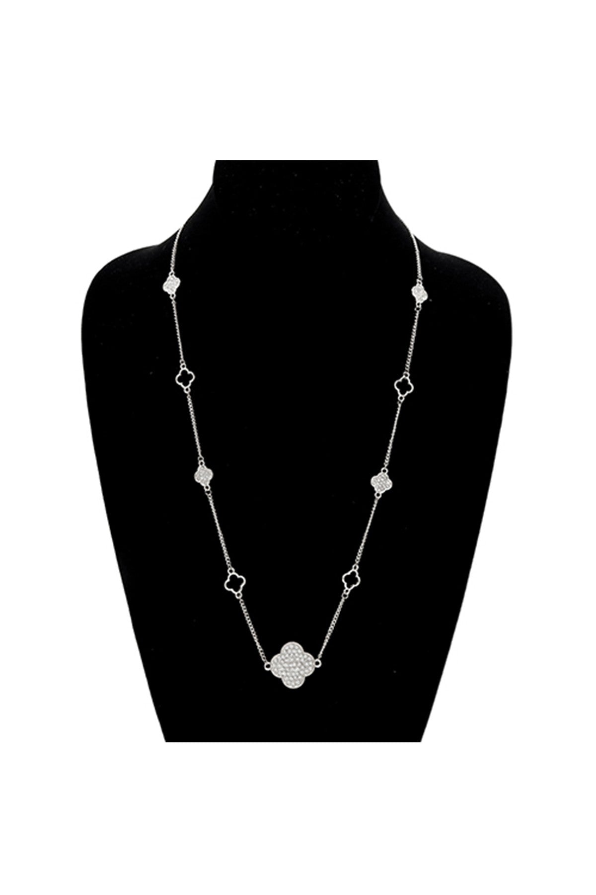 Clover Charm Station Necklace-2