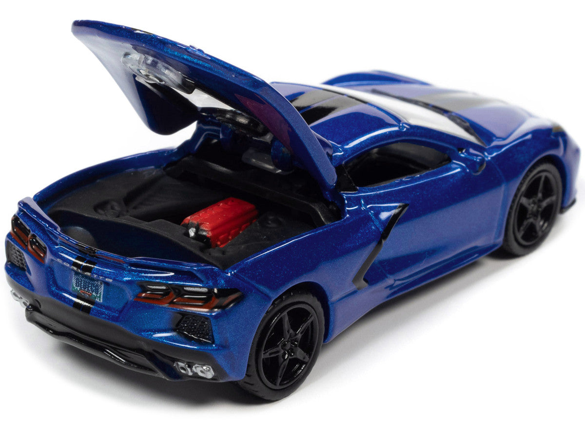 2020 Chevrolet Corvette Elkhart Lake Blue Metallic "Sports Cars" Limited Edition 1/64 Diecast Model Car by Auto World-1