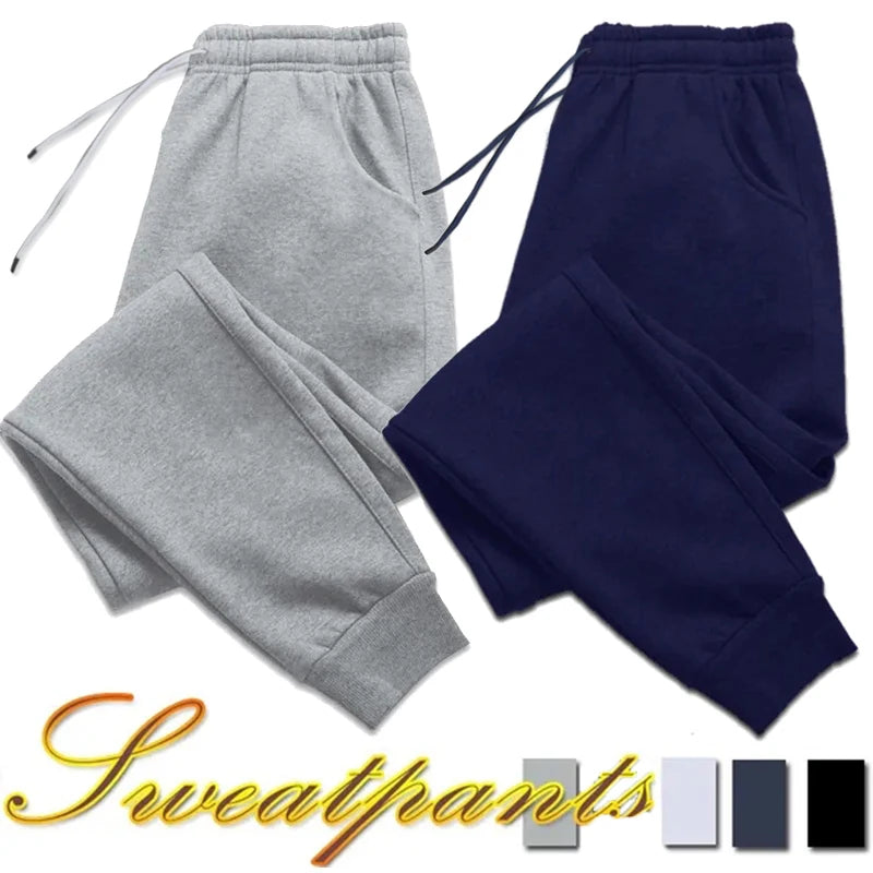 Men's Sweatpants Spring Autumn Fleece Pants Sport Gym Long Pants Casual Drawstring Pockets Trousers Oversize Sweatpants For Men - Kanasu Enterprises