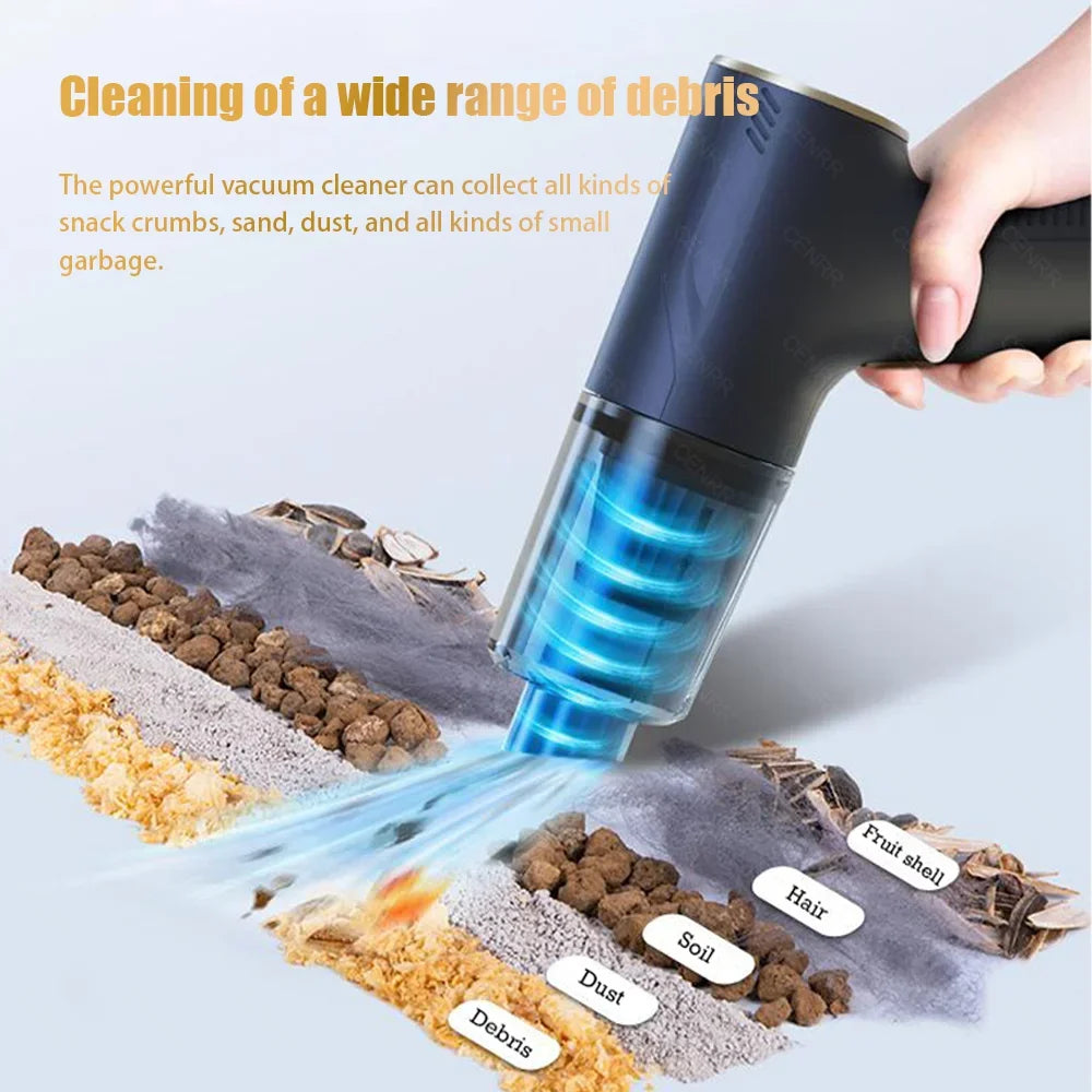 CENRR 895000PA Car Vacuum Cleaner Mini Powerful Wireless Handheld Cleaning Machine Home Appliance Portable Vacuum Cleaner - Kanasu Enterprises