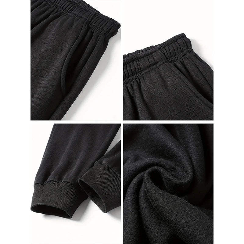 Men's Sweatpants Spring Autumn Fleece Pants Sport Gym Long Pants Casual Drawstring Pockets Trousers Oversize Sweatpants For Men - Kanasu Enterprises