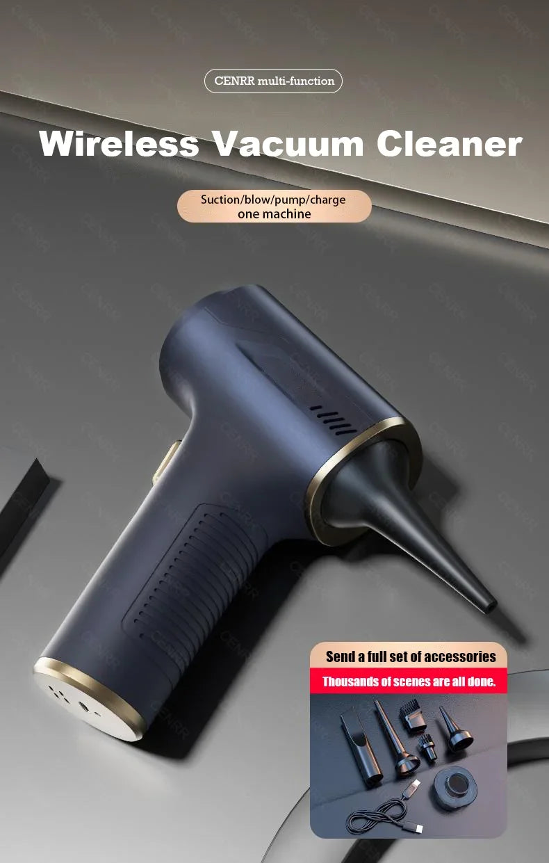 CENRR 895000PA Car Vacuum Cleaner Mini Powerful Wireless Handheld Cleaning Machine Home Appliance Portable Vacuum Cleaner - Kanasu Enterprises