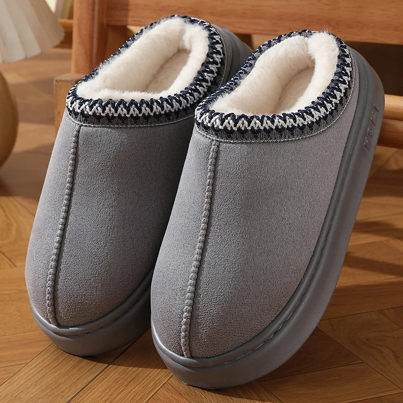 New Fashion Fluffy Platform Slippers for Women 2024 Winter Plush Warm Cotton Shoes Woman Comfort Non Slip Unisex Home Slippers - Kanasu Enterprises