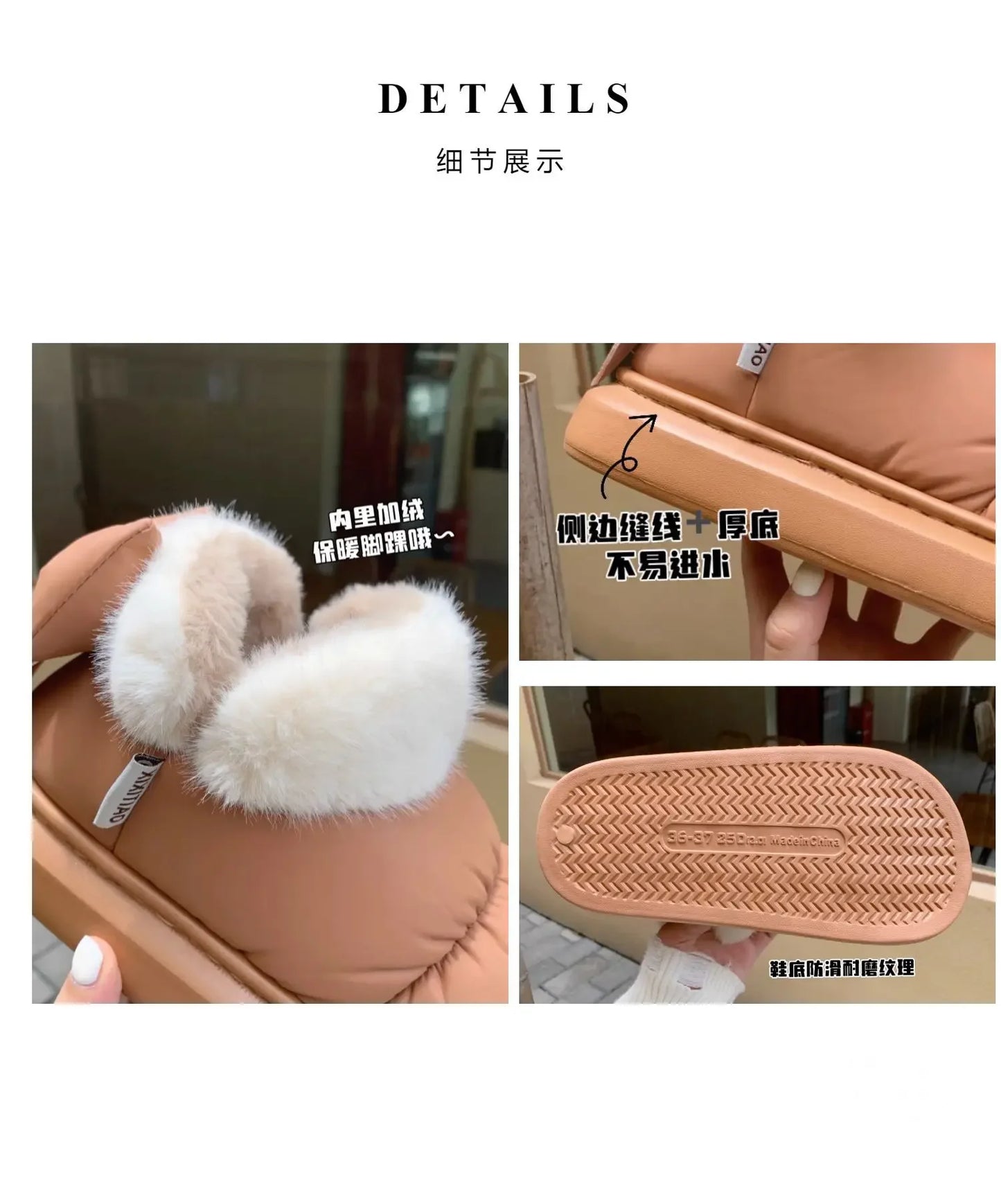 Cute Warm Ankle Boots Winter Women's Bow Warmth Plush Bow Cotton Shoes 2024 New Waterproof Down Cloth Short Barrel Snow Boots - Kanasu Enterprises