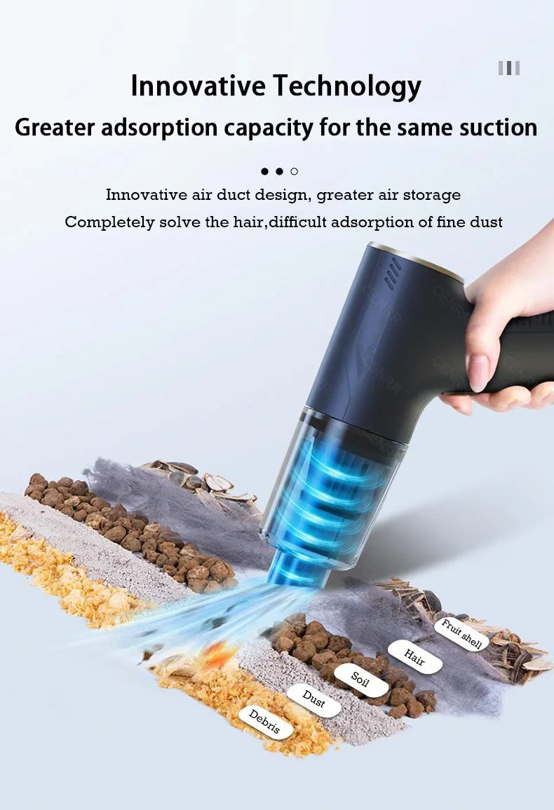 CENRR 895000PA Car Vacuum Cleaner Mini Powerful Wireless Handheld Cleaning Machine Home Appliance Portable Vacuum Cleaner - Kanasu Enterprises