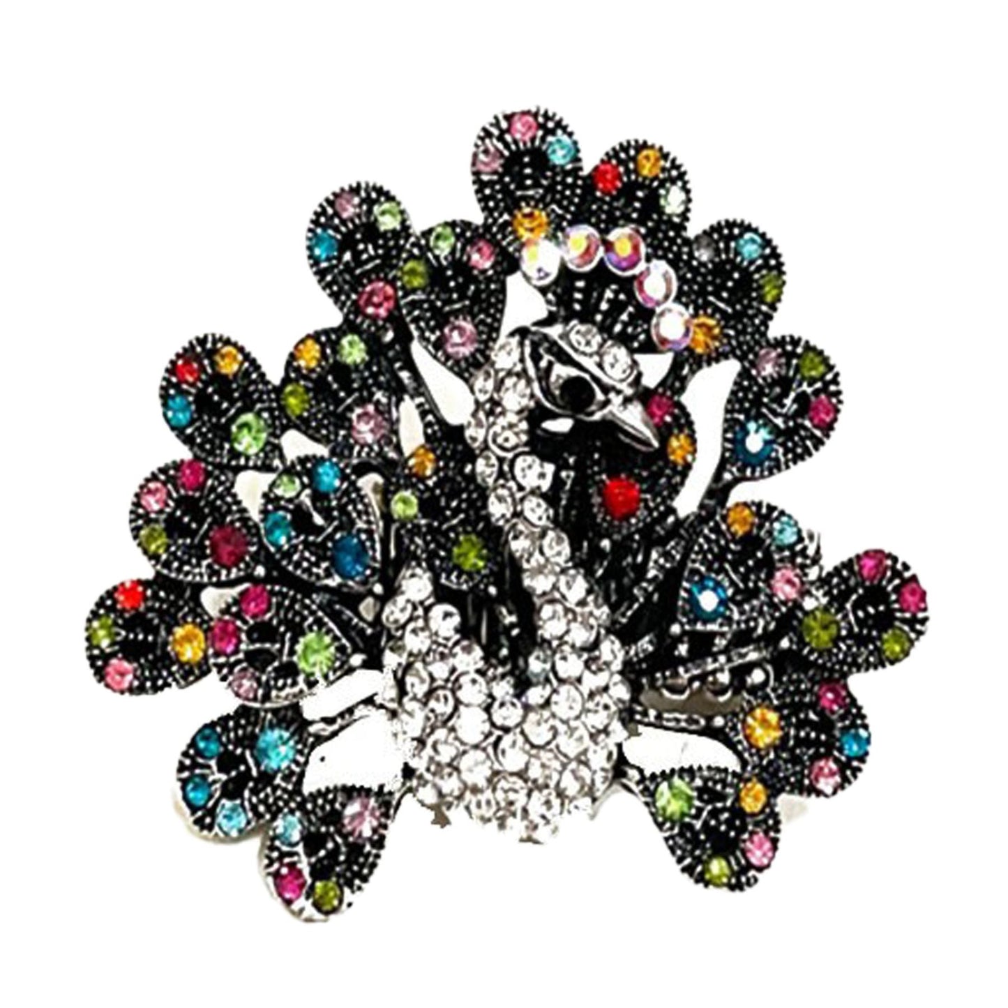 Studded Peacock Metal Rings-5