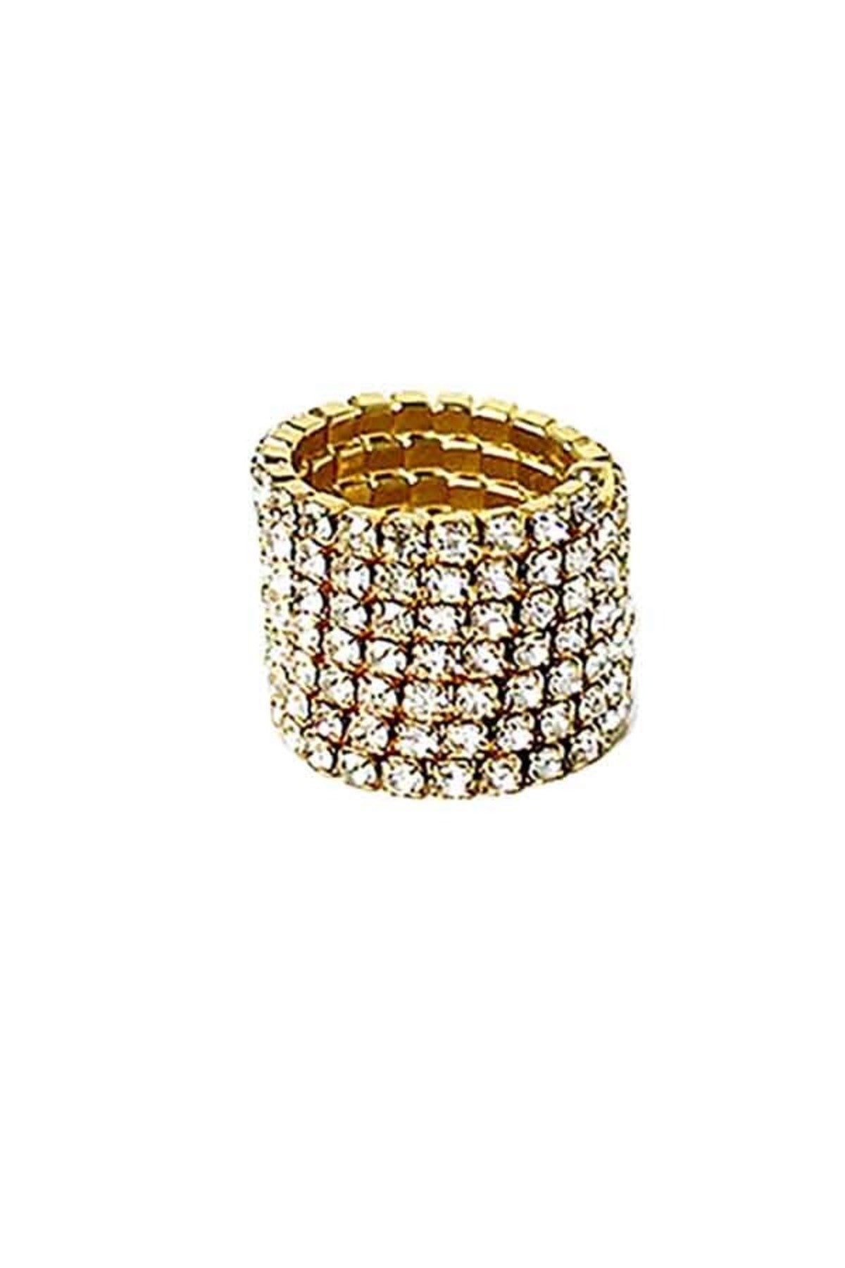 FULL RHINESTONE SPRING RING-0