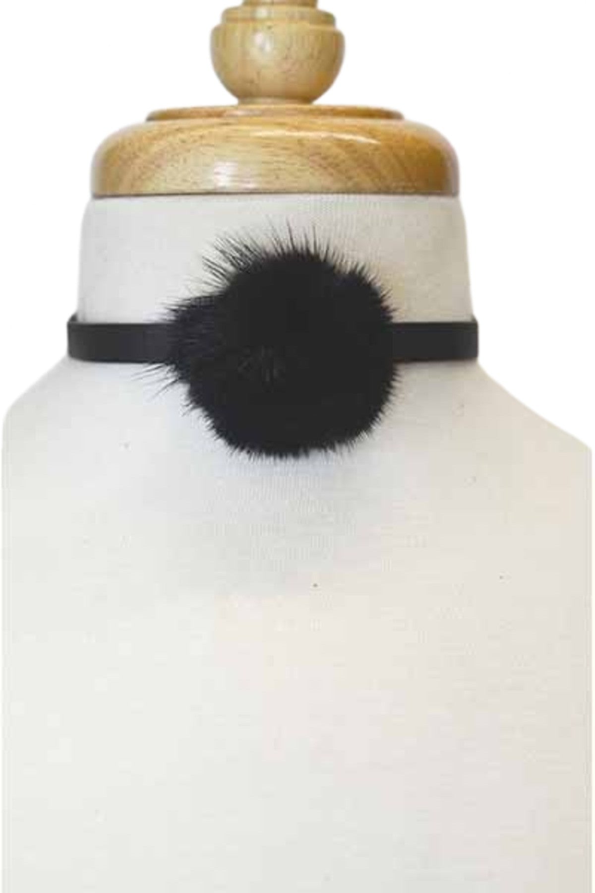 Stylish Pom Pom Faux Leather Choker Necklace Set-2