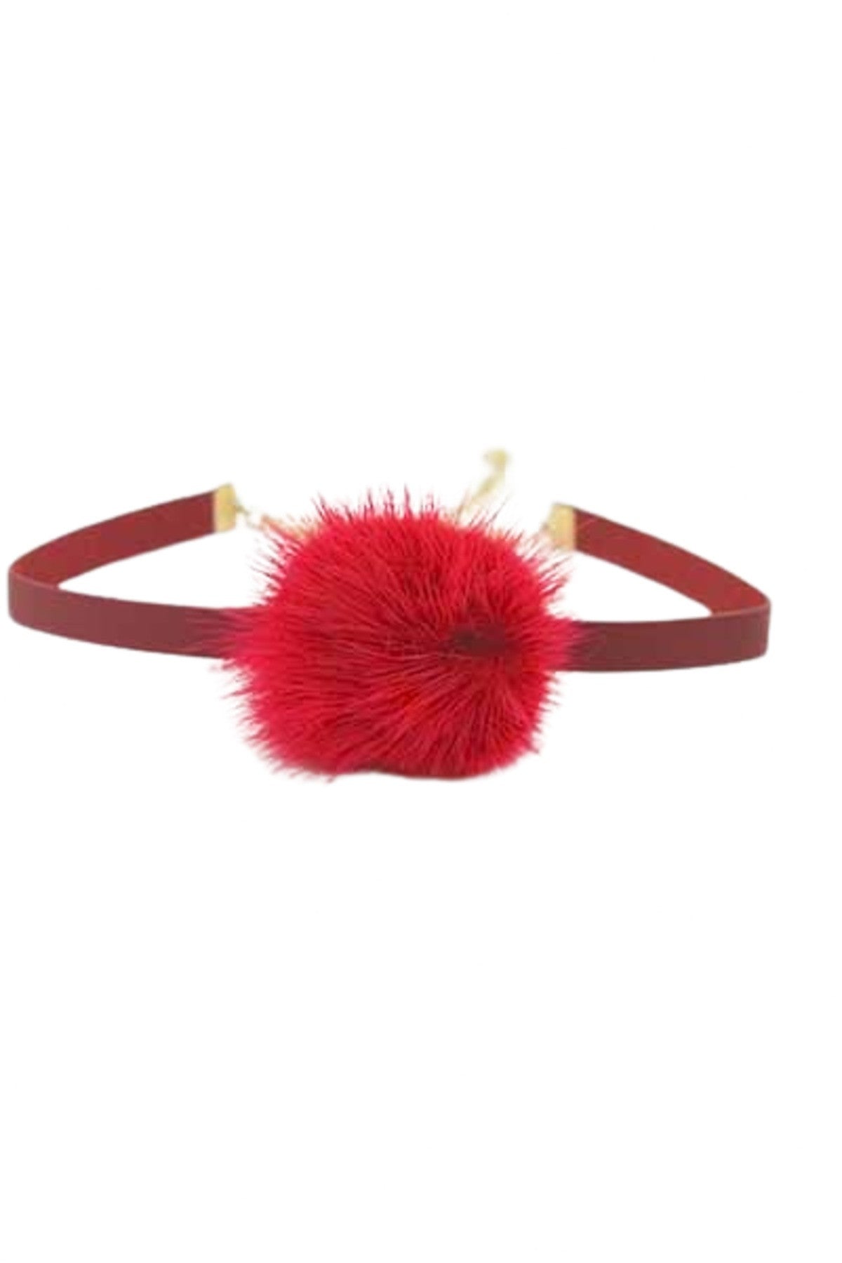 Stylish Pom Pom Faux Leather Choker Necklace Set-4