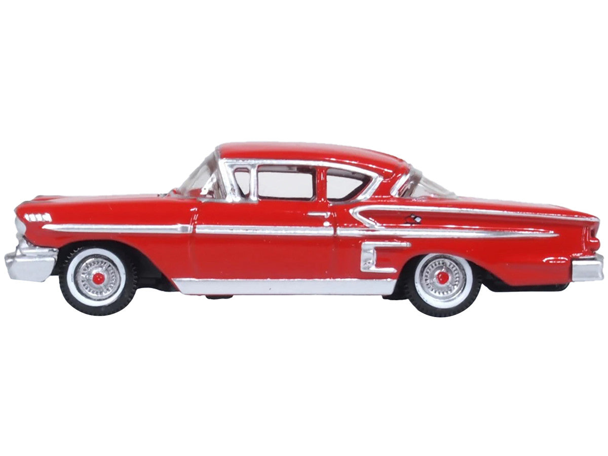 1958 Chevrolet Impala Sports Coupe Rio Red 1/87 (HO) Scale Diecast Model Car by Oxford Diecast-0