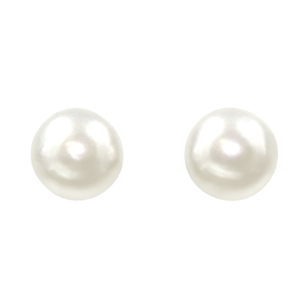#9587E - 6mm Simulated White Pearl Earring - Post-0