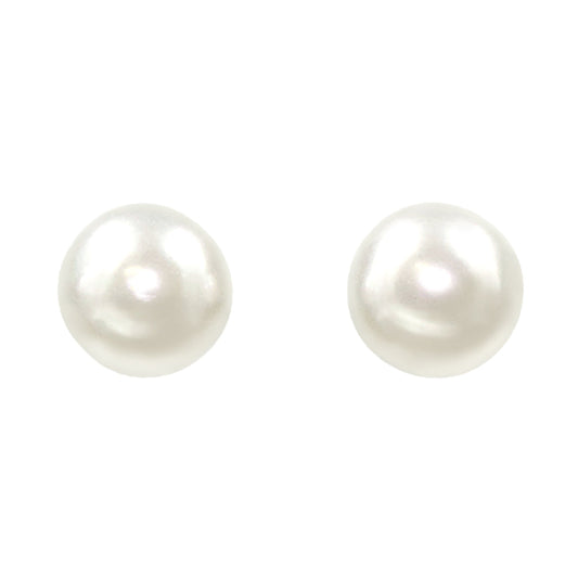 #9587E - 6mm Simulated White Pearl Earring - Post-0