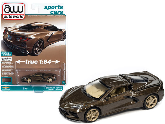 2020 Chevrolet Corvette Zeus Bronze Metallic "Sports Cars" Limited Edition 1/64 Diecast Model Car by Auto World-0