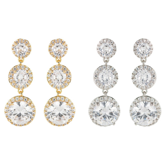 Cubic Zirconia Dangle Earrings-0