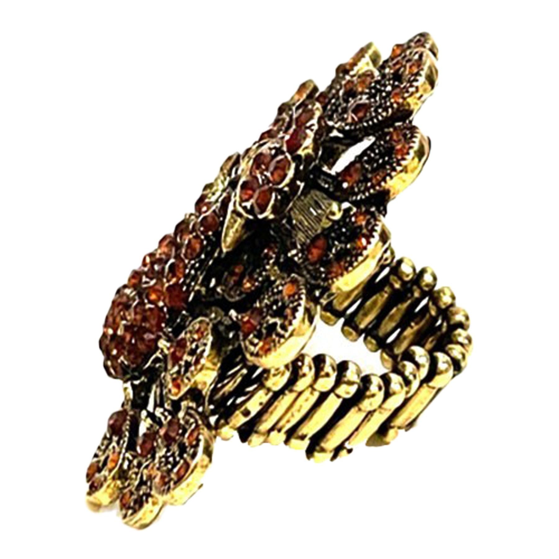 Studded Peacock Metal Rings-1