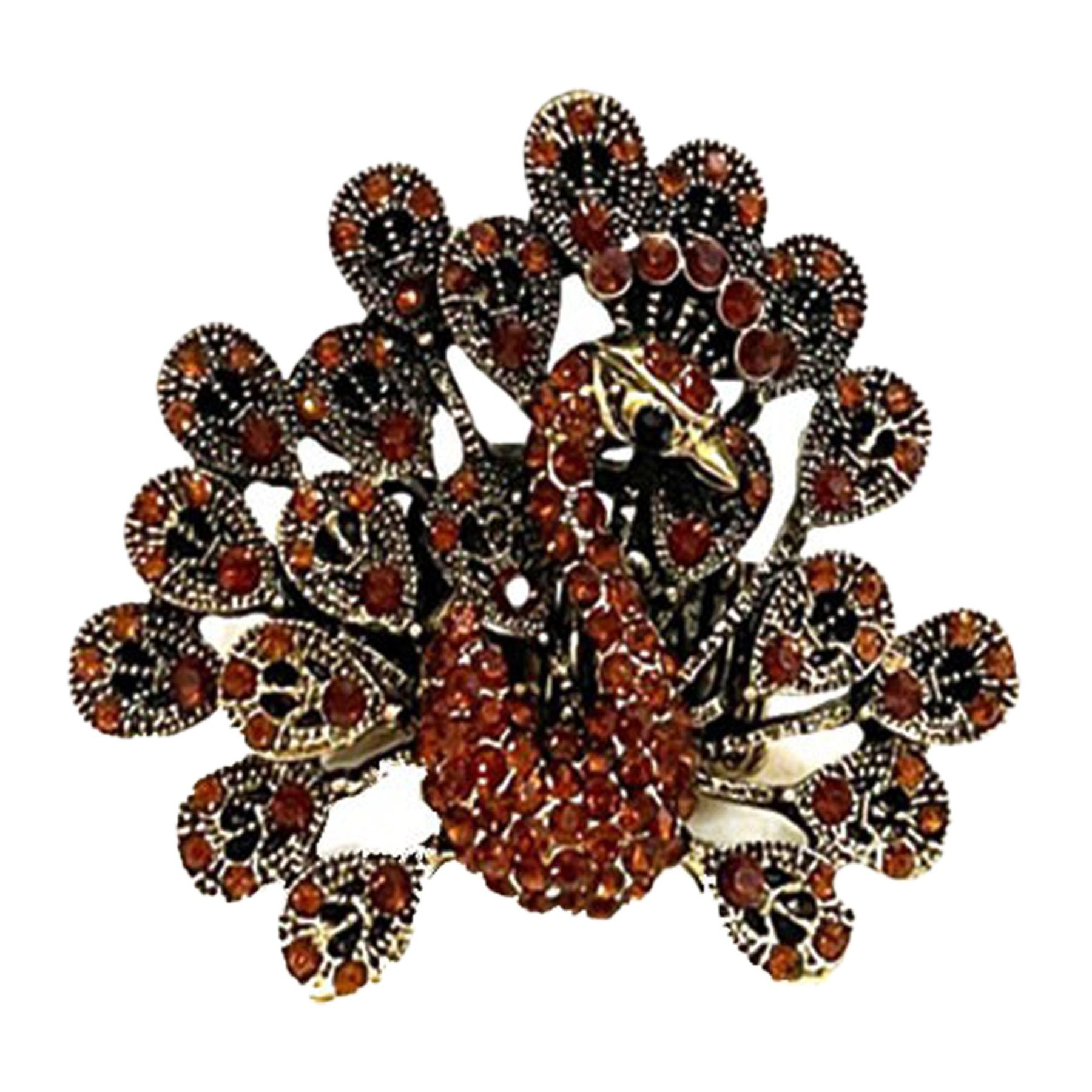 Studded Peacock Metal Rings-3