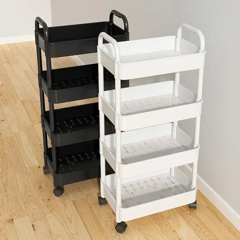 Multi-Layer Trolley Rack Kitchen Floor Bedroom Baby Snacks Mobile Bathroom Bathroom Storage Storage Rack - Kanasu Enterprises