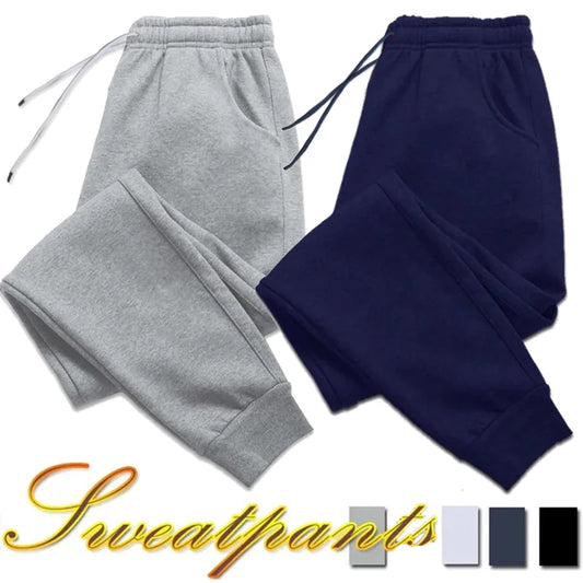 Men's Sweatpants Spring Autumn Fleece Pants Sport Gym Long Pants Casual Drawstring Pockets Trousers Oversize Sweatpants For Men - Kanasu Enterprises