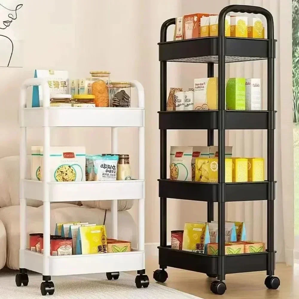 Multi-Layer Trolley Rack Kitchen Floor Bedroom Baby Snacks Mobile Bathroom Bathroom Storage Storage Rack - Kanasu Enterprises