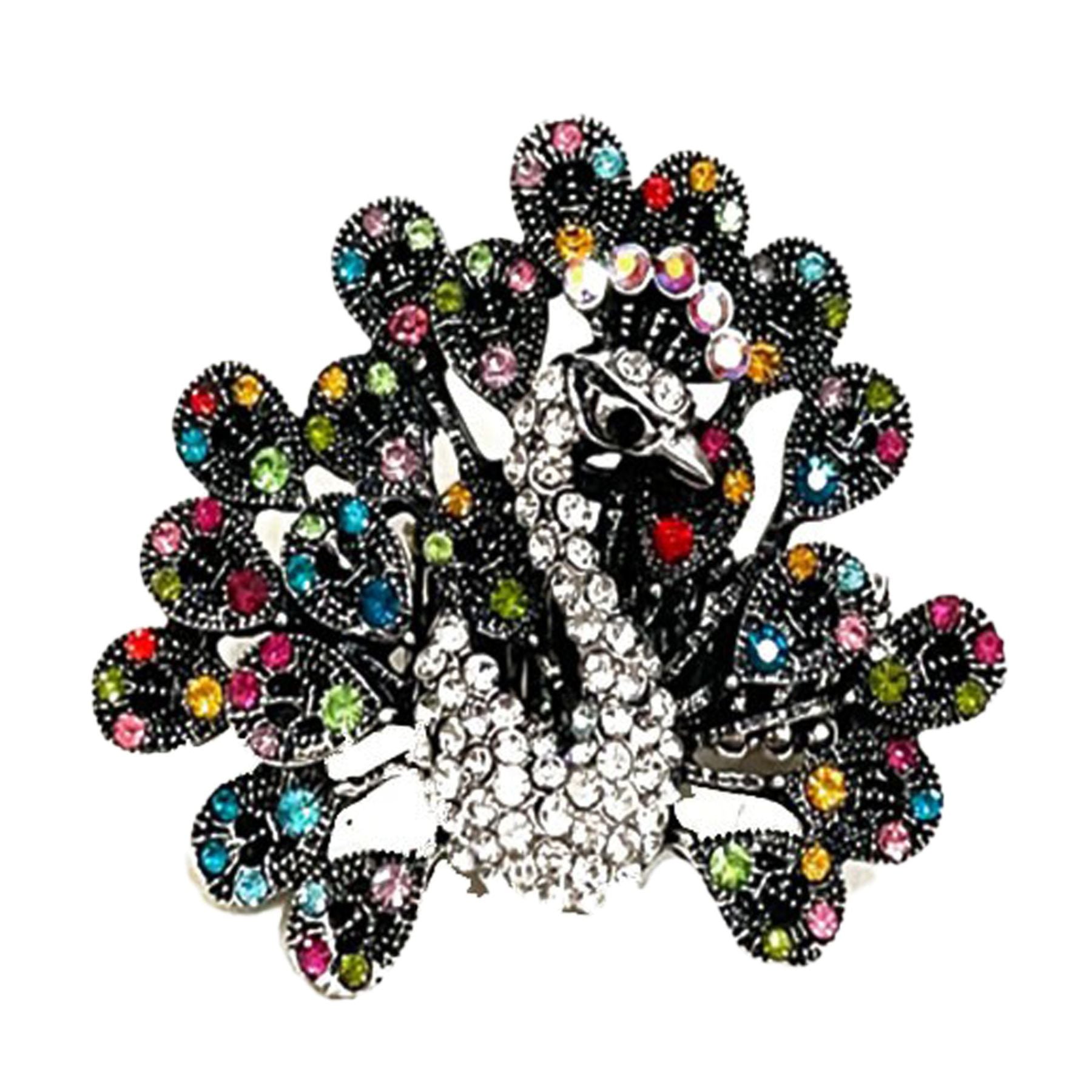 Studded Peacock Metal Rings-5
