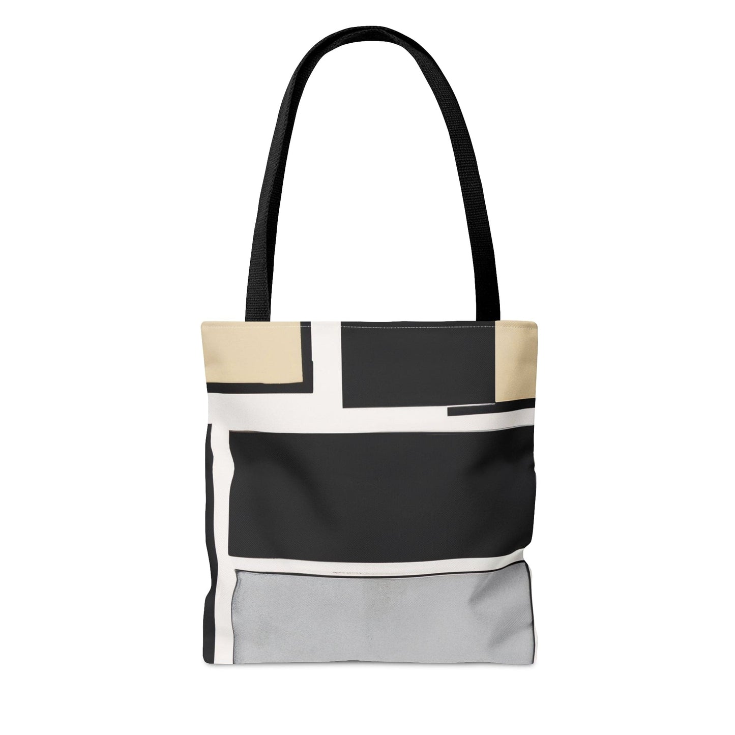 Canvas Tote Bag Black Grey Abstract Pattern-3