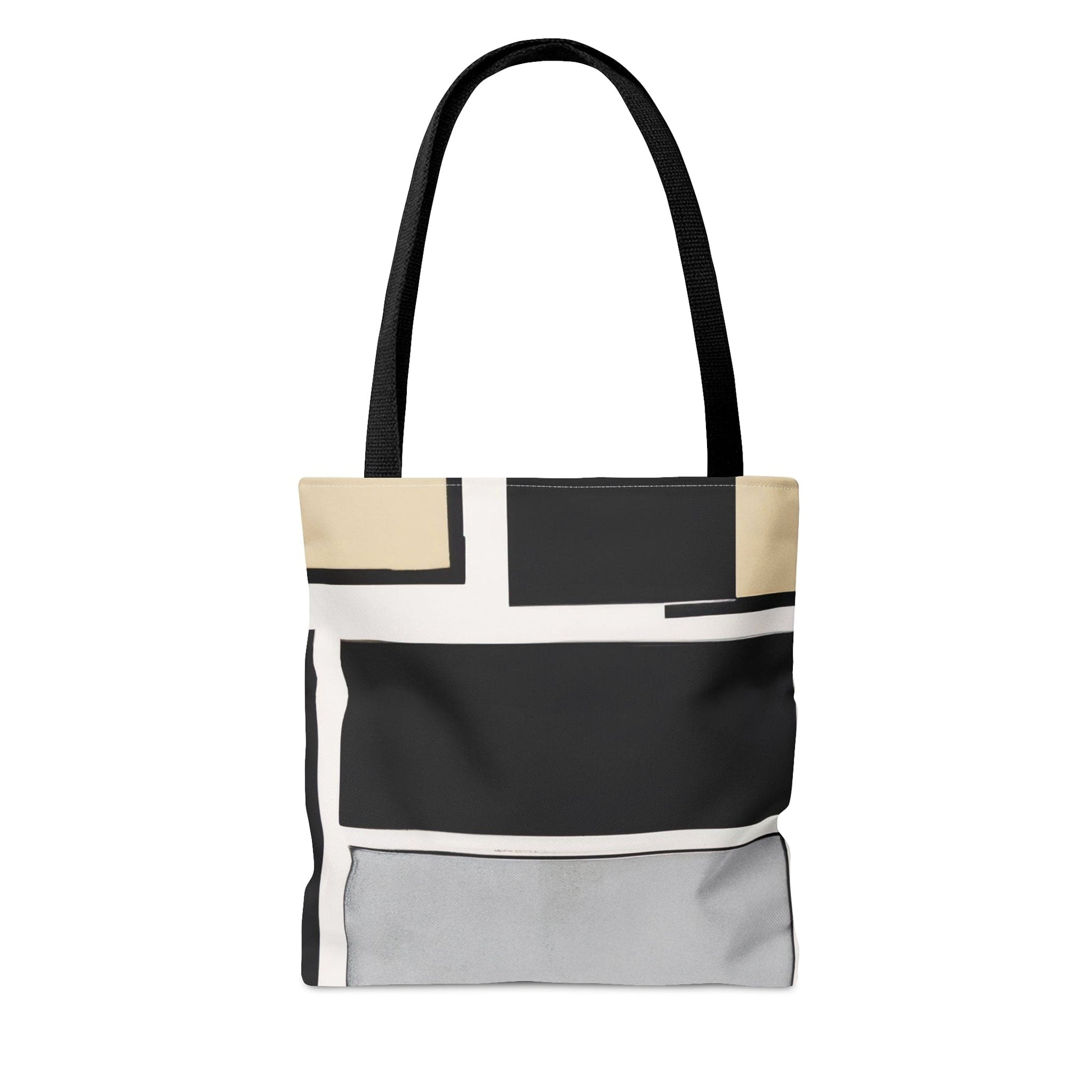 Canvas Tote Bag Black Grey Abstract Pattern-3