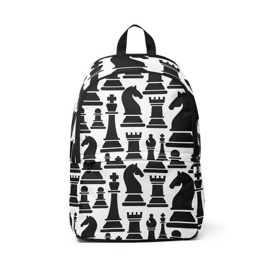 Fashion Backpack Waterproof Black and White Chess Print-0